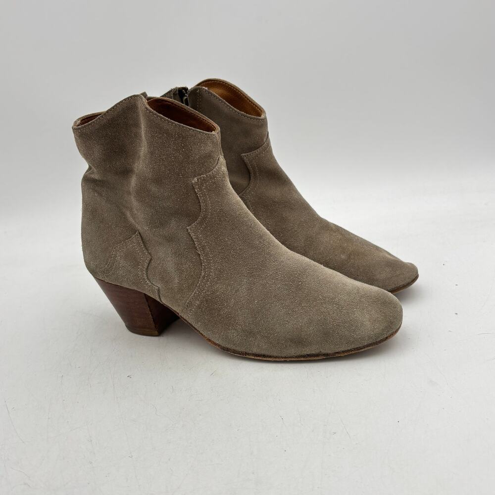 Isabel Marant Etoile Dicker Suede Ankle Boots Women's 39 Western Boho Booties